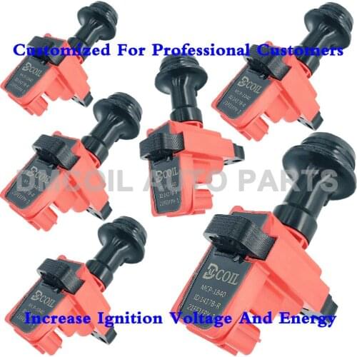 6 PCS RED IGNITION COIL FOR NISSAN SKYLINE R34 STAGEA CEDRIC GROLIA LAUREL 1997- 22433-AA000 22448-AA000 MCP-1840