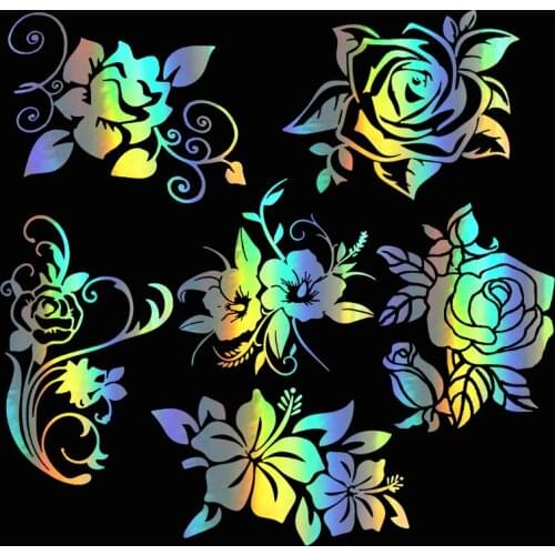Beautiful Flower Vinyl Car Styling Motorcycle Stickers Decals Black Motorcycle Accessories Decoration 3D Car Stickers