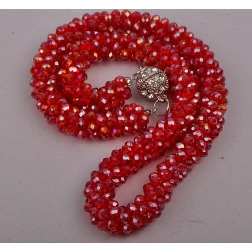 Red AB Fashion African Necklace Birthday Christmas Wedding Party Jewelry Gifts