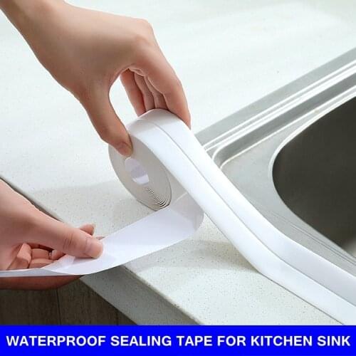 Kitchen Waterproof Mildew-proof Sealant Caulk Tape Sticker Self Adhesive Wall Sticker Kitchen Floor PVC Mildewproof Sealing Tape