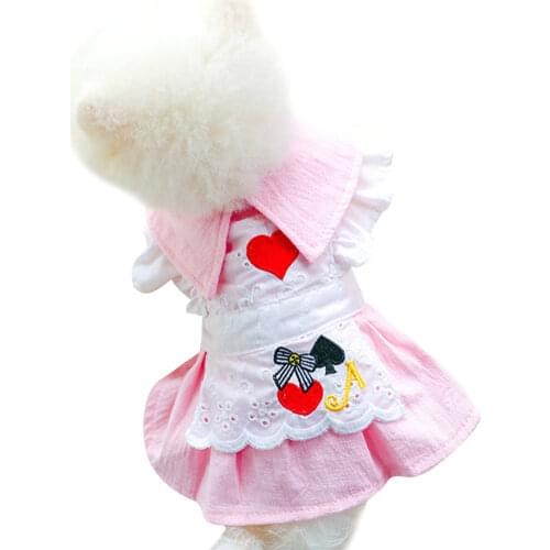 Summer Dog Dresses Ruffle Dog Dress Alice Skirt lightweight Skin-friendly breathable Polyester Soft Comfy Dog Dress