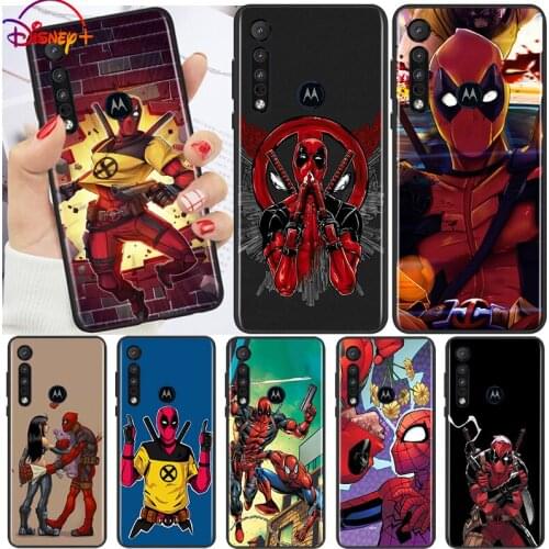 Marvel Deadpool Art For Motorola G9 G8 G Edge One E7 E6 Power Lite Marco Hyper Fusion Plus Play Black Phone Case Cover