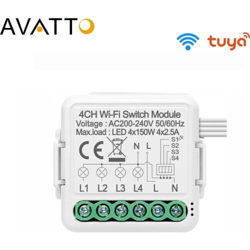 AVATTO 1/2/3 gang Tuya WiFi Switch Module with Dual Way Control,Smart Life App Smart Home Interruptor Work for Alexa,google home