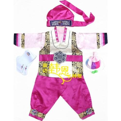 Hot Korean traditional hanbok, cute costume suits for baby boys birthday party, Korean national kids