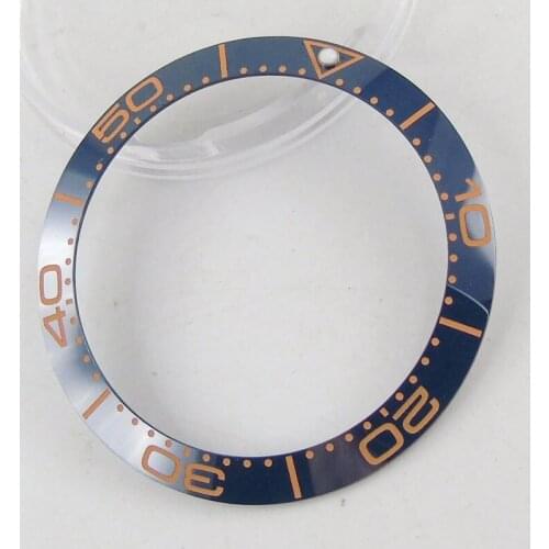 CARVING 38mm Blue ceramic bezel pink marks insert for 40mm Submariner mens watch