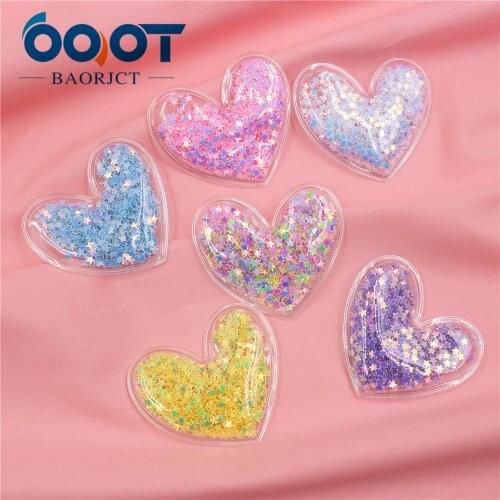 S-1911187,5pcs 5.2*4.6cm Colored shiny Love shape Decoration ornament Accessories Plush Hair Decoration,Clothing DIY materials