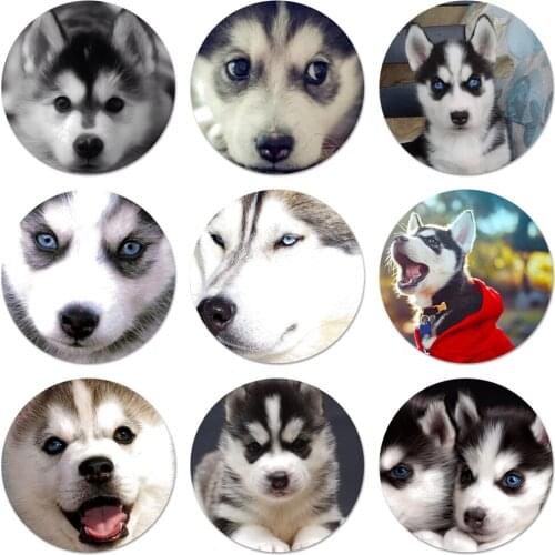 58mm Luxury Husky Dog Diy Icons Pins Badge Decoration Brooches Metal Badges For Backpack Decoration