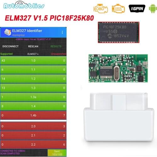 V1.5 Super MINI ELM327 Bluetooth ELM 327 Version 1.5 With PIC18F25K80 Chip OBD2 / OBDII for Android Torque Car Code Scanner