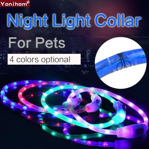 LED Dog Collar USB Luminous Collar Electronic Glowing USB Rechargeable LED Dog Collar Night Safety Bright Dog Light Rechargeable