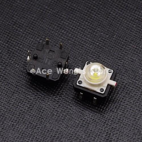 20 pcs/lot) Tactile Push Button Switch Momentary Tact 12X12X7.0mm With LED lights white