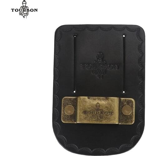 Tourbon Black Thick Genuine Leather Measuring Tape Measure Holder Tapes Holster for Belt(5cm)