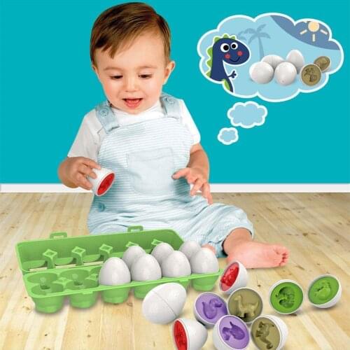 Clever Dinosaur Egg Pairing Twisted Egg Recognition Color Childrens Educational Early Education Assembled Toy Simulation Egg