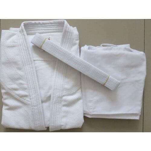 UNISEX white pure cotton thickening judogi kung fu suits fighting clothing sets martial arts judo uniforms