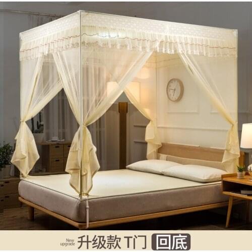 Universal Foldable Mosquito Net for Bed Three-door Zipper Square Mosquito Net Klamboe Kinderkamer Canopy Bed Curtains BD50MN