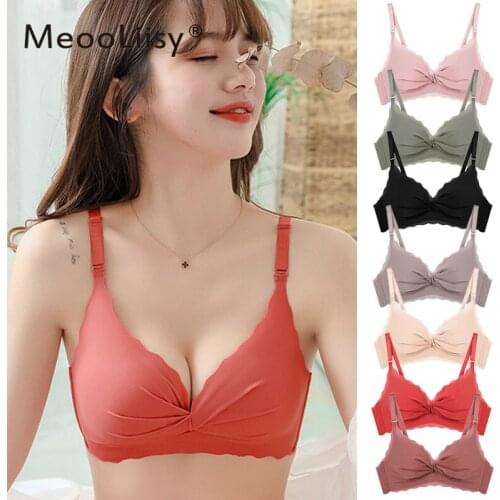 MeooLiisy Seamless Bras for Women Push Up Bras No Wire Brassiere A B C Cup Underwear Sexy Bra Three Quarters(3/4 Cup) Lingerie