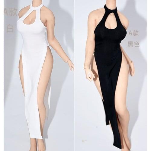 1/6 Female Ice Silk Dress Suspender Skirt Clothes Model Fit 12'' TBL Soldier Action Figure Body