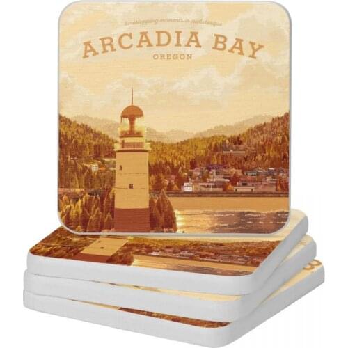 Life Is Strange Arcadia Bay Travel Sunset Diatomite Square Round Coaster Non Slip Cup Bonsai Mat Soap Toothbrush Pad Diameter