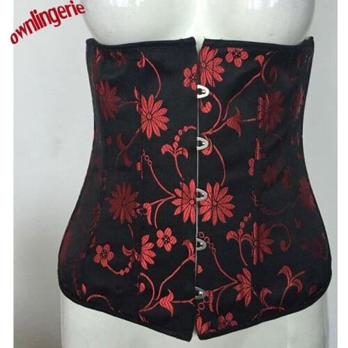 2017 new style Ladies Waist Trainer black and red floral embroidery type new corest m1659