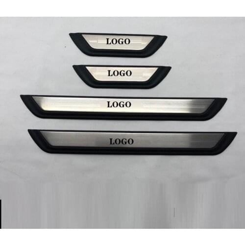 4pcs/Lot ABS Plastic and Stainless Steel Car Door Sill Pedals Scuff Plate Cover Welcome pedal For TOYATA CHR C-HR 2017-2020