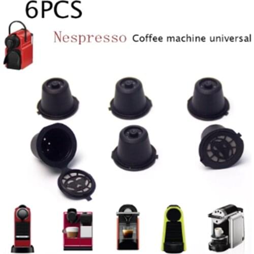 6Pcs Fit For Nespresso Coffee Filter Cup Reusable Coffee Capsule Filters With Spoon And Brush Kitchen Accessories