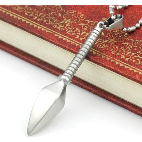 AMUMIU Vintage Weapon Cool Spear Chain Link Pendant Necklace Fine Christmas Gift For Men Stainless Steel Jewelry KP1834