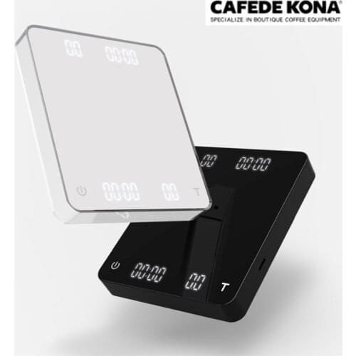 CAFEDE KONA dual monitors scale with timer USB Electronic coffee scale 3KG/0.1g digital kitchen Food scale with LED display