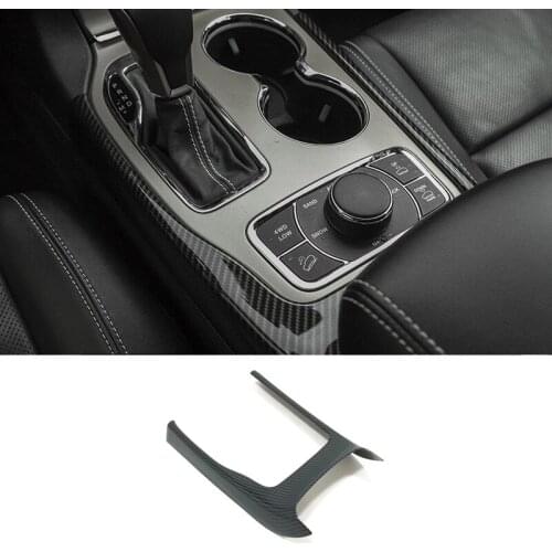 For Jeep Grand Cherokee 2014 15 16 2017 ABS Carbon Fiber Car Gear Shift Knob Frame Panel Decoration Cover Trim Accessories 1pcs