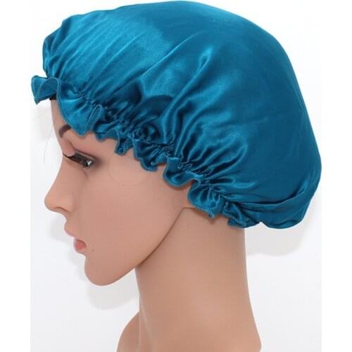 Women Pure Silk Sleep Hats Wrap Night Cap Hair Care Head Cover Satin Bonnet Sleep Cap Hair Accessories