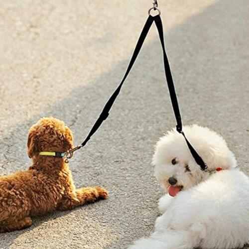 Double Dog Leash Coupler No Tangle Durable Suits All Dog Walker and Trainer Leash Two Dogs Adjustable Splitter Lead