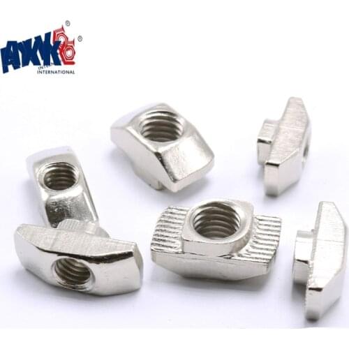 AXK 100pcs 50pcs M4 M5 M6 T nut Hammer Head Nut bolt Nickel Plated for 3030 Aluminum Profile with Slot Groove 8mm M4 M5 M6