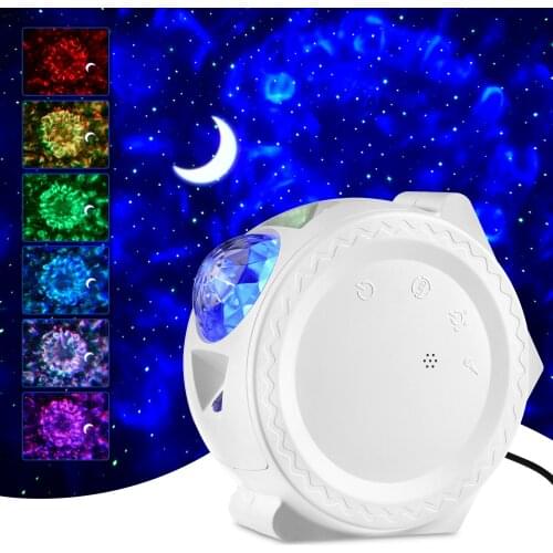 Voice Control RGB Sky Laser Projector Remote Control Ocean Waving Light Touch Sensor Rotatio LED Night Lamp Kid Ramadan Gift