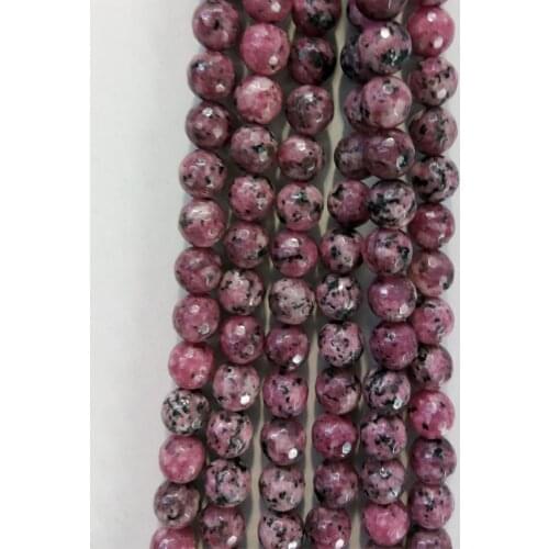 Hot Sale 6mm 8mm 10mm Faceted Purple Point Agates Stone Round Beads Lepidolite Jaspers Stone for DIY Bracelet Necklace Jewelry