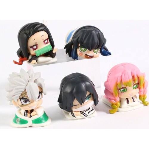 Demon Slayer Sleeping Tanjirou Kyoujurou Shinobu Zenitsu Inosuke Kanawo Giyuu Obanai Sanemi Q Ver PVC Figures Toys Dolls