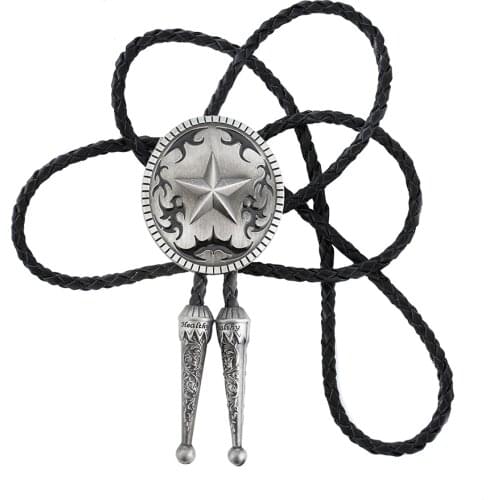 Cowboy West Bolo Tie five-pointed star zinc alloy leather tie s for men and women novelty gift