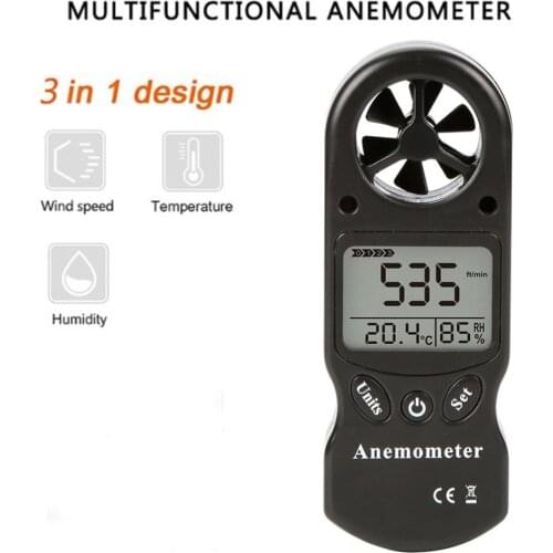 Mini Multipurpose Anemometer Digital Anemometer LCD TL-300 Wind Speed Temperature Humidity Meter with Hygrometer Thermometer