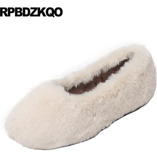 Fashion slip on comfortable flats round toe 2019 latest rubber sole women fur chinese winter ladies korean designer shoes china
