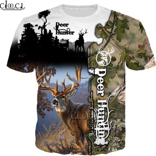 HX Newest Animal Elk Camo T-Shirt Men Women Tshirt 3D Print Summer Fashion Harajuku Hip Hop Streetwear Pullover Drop Shipping