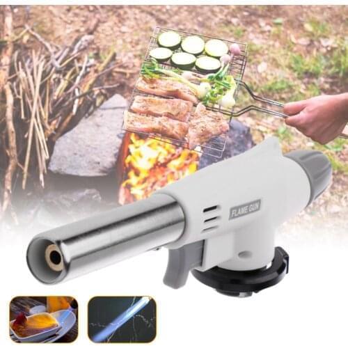 Portable Metal Flame Gun BBQ Heating Ignition Gas Kitchen Blow Torch Refillable Cooking Torch Lighter burner Accessories