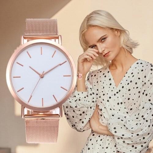 Luxury Simple design ladies watch casual watches stainless steel quartz analog watch gift rose gold women watches top brand