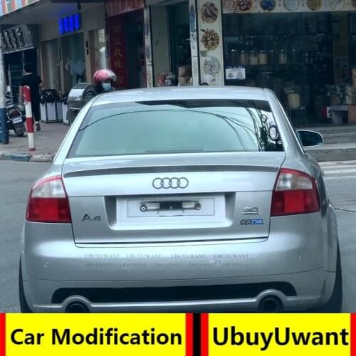 UBUYUWANT For Audi A4 B6 2001-2007 Car Rear Trunk Spoiler High Quality FRP Material Primer Color Car Tail Wing Decoration