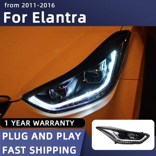 Car Styling Headlights for Hyundai Elantra LED Headlight 2012-2016 Head Lamp DRL Signal Projector Lens Automotive Accessories