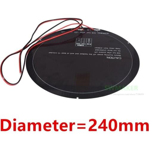 Diameter 240mm hotbed / 240mm Ultrabase Build Surface Glass plate for DIY ANYCUBIC Pulley/Linear Plus / Kossel 3D Printer