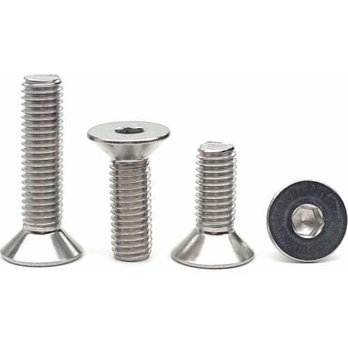 50 / 10pcs M3 M4 M5 M6 M8 Din7991 stainless steel 304 hex socket flat countersunk head screws