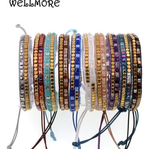 WELLMORE Bohemia handmade copper beads with crystal bracelets charm bracelets for women jewelry wholesale