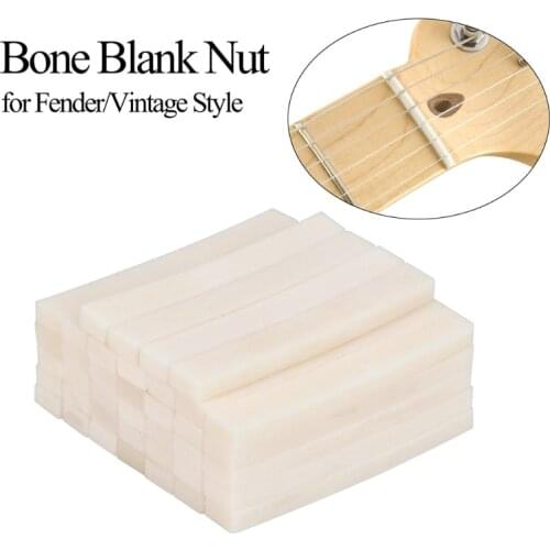 Electric Guitar Bone Nut Blanks for Telecaster Vintage Guitar Bass Natural Buffallo Bone 44.5*3.4*6.15mm