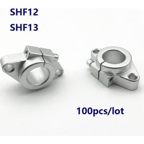 100pcs/lot SHF12 SHF13 Aluminum Linear Rod Rail Shaft Support XYZ Table CNC Router parts 3D printer parts