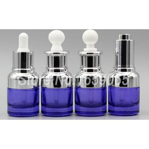 20ml Purple glass Essential Oil dropper bottle w silver shoulder Dispensing Container Liquid Pipette Eye Drop Aromatherapy