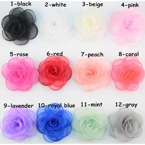 200pcs/lot 12color 9cm Artificial Burned Silk Gauze Fabric Rose Flowers Garment Shoes Accessories Bulk Wholesale Supply TH223