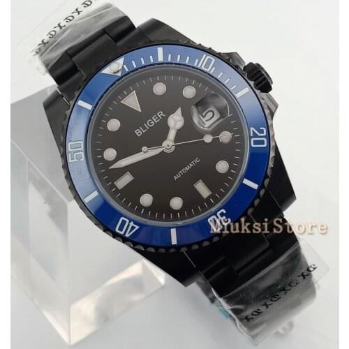 40mm black dial bracelet Sport Relogio Masculino Luminous Automatic Top Marque Luxe Hommes Date Horloge Montres Hommes Mechanica