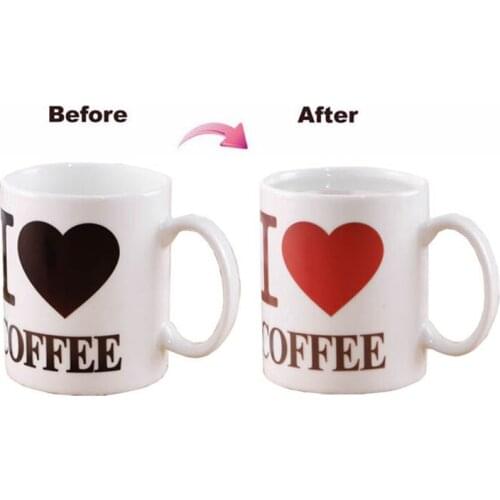 400ml Newest Style Ceramic Cups Changing Color Mug Milk Coffee Mugs Friends Gifts Student Breakfast Cup I love coffee Mugs